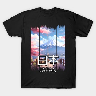 Mount Fuji Cherry blossom Landscape – Anime Shirt T-Shirt